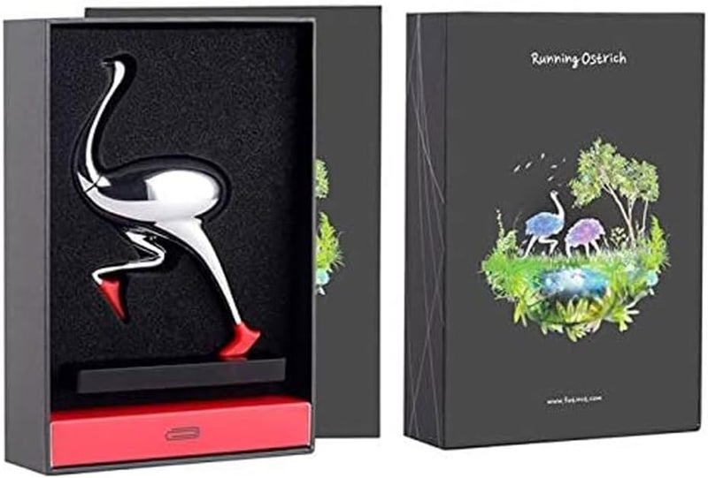 EHERDM Running Ostrich Magnetic Paperclip Holder Funny Office Desk Decor Decorative Jewelry Storage Dispenser Silver Creative Small Gifts for Friends Coworkers - Image 4